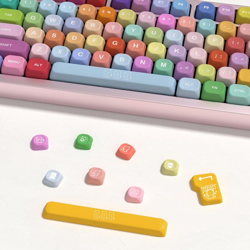 YMKPVR KBDiy Gummy Bears KOA Profile Keycaps Set,Dye-Sublimation PBT Cute Custom Keyboard Keycap,139 Key Cap 100 Percent Set for Cherry Gateron MX Switches Mechanical Keyboards - Image 4